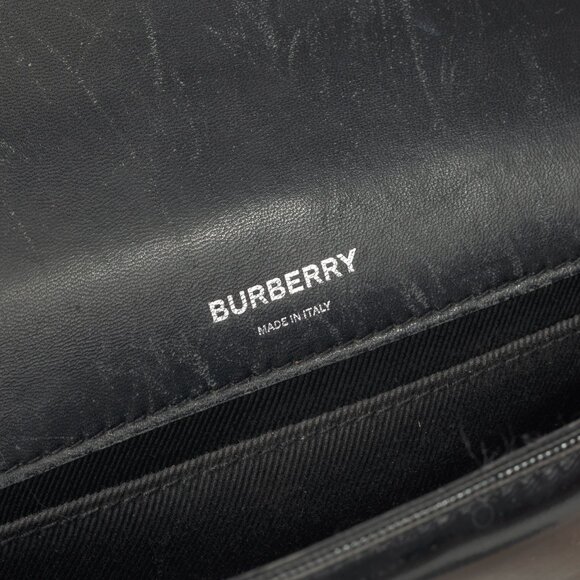 Burberry Lola Small Black Quilted Leather Icon-Stripe Shoulder Bag - Picture 13 of 13